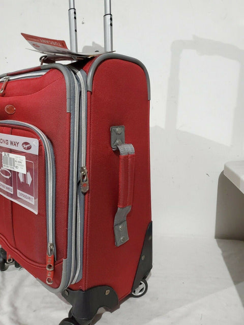 $250 New Olympia USA Tuscany 21" Expandable Carry-On Spinner Luggage Red