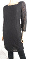 Adrianna Papell Women 3/4 Sleeve Square Neck Exposed Zipper Lace Dress Black 14 - evorr.com