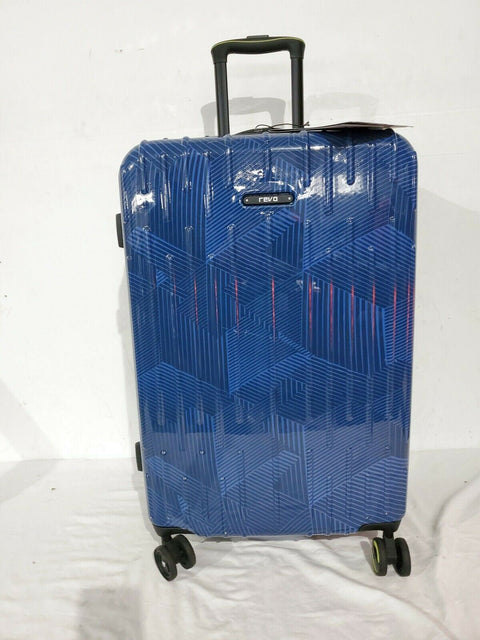 $200 Revo Rain 25" Hard Case Expandable Spinner Suitcase Luggage TSA Lock Blue