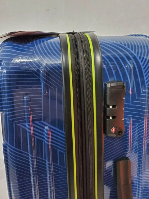 $200 Revo Rain 25" Hard Case Expandable Spinner Suitcase Luggage TSA Lock Blue
