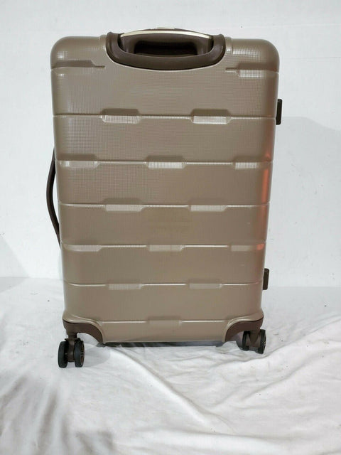 $240 New London Fog Brentwood 24" Hardside Spinner Suitcase Luggage Champagne