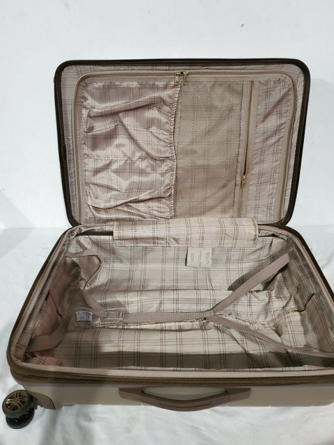 $240 New London Fog Brentwood 24" Hardside Spinner Suitcase Luggage Champagne