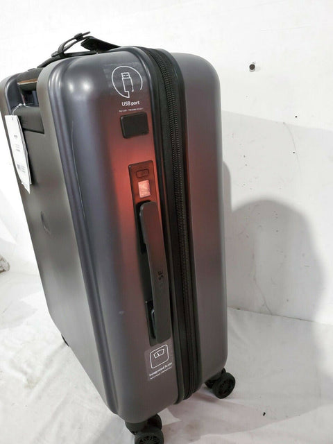 $650 New Delsey Pluggage 23'' Spinner Suitcase Luggage Upright Multi Function