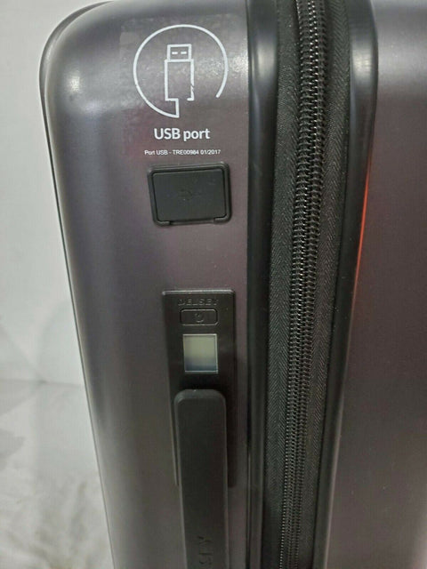 $650 New Delsey Pluggage 23'' Spinner Suitcase Luggage Upright Multi Function