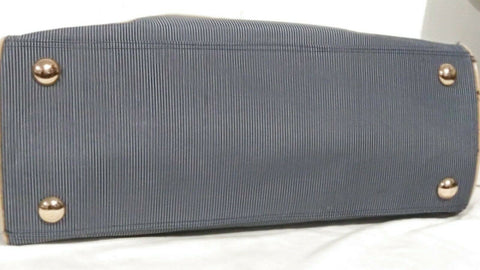 Isaac Mizrahi Ingram DLX Shopper Tote Travel Bag Blue Striped - evorr.com