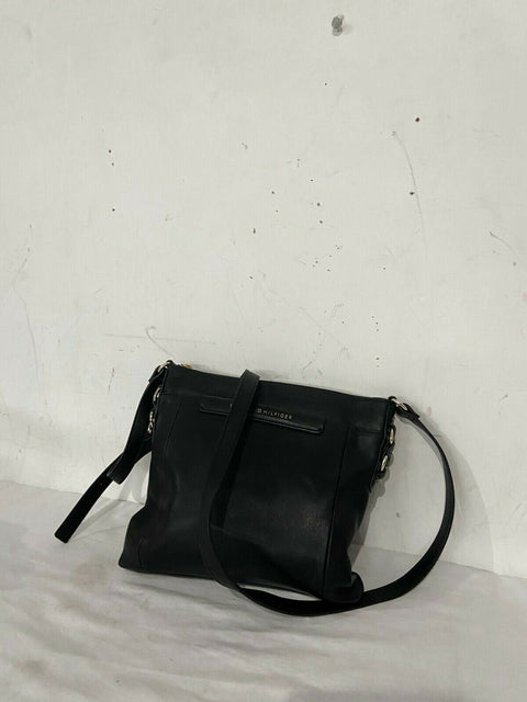 $108 Tommy Hilfiger Women Penelope Crossbody Bag Black Shoulder Front Pocket Zip - evorr.com