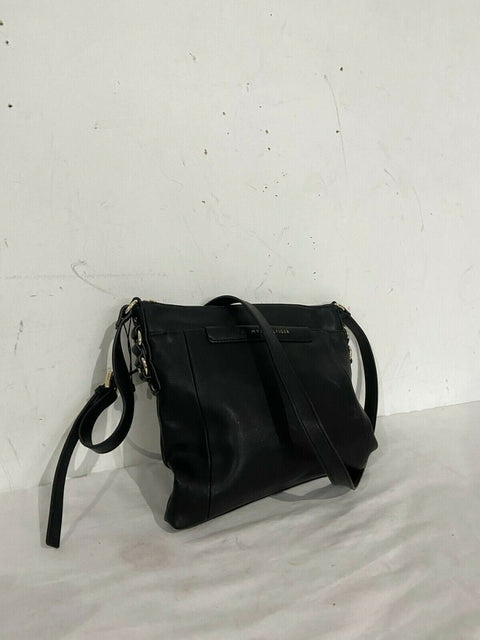 $108 Tommy Hilfiger Women Penelope Crossbody Bag Black Shoulder Front Pocket Zip - evorr.com