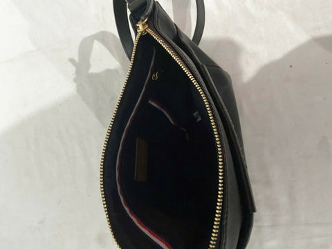 $108 Tommy Hilfiger Women Penelope Crossbody Bag Black Shoulder Front Pocket Zip - evorr.com
