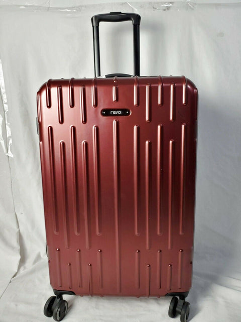 $200 Revo Rain 25" HardCase Expandable Spinner Wheel Suitcase Luggage Red