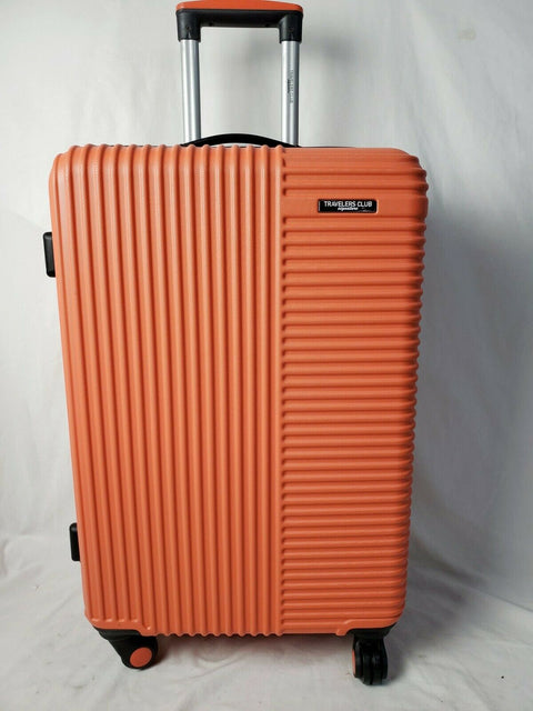 New Travelers Club Luggage Basette 24" Orange Luggage Suitcase Spinner