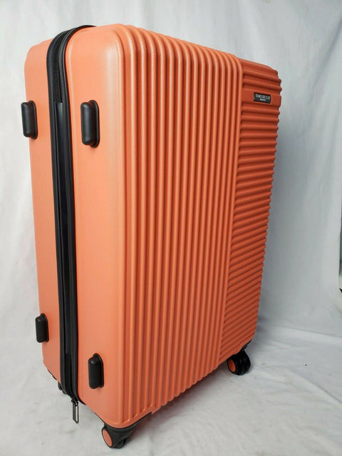New Travelers Club Luggage Basette 24" Orange Luggage Suitcase Spinner