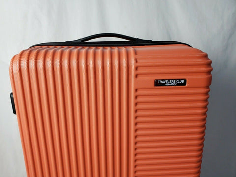 New Travelers Club Luggage Basette 24" Orange Luggage Suitcase Spinner