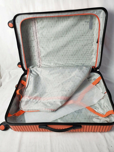 New Travelers Club Luggage Basette 24" Orange Luggage Suitcase Spinner