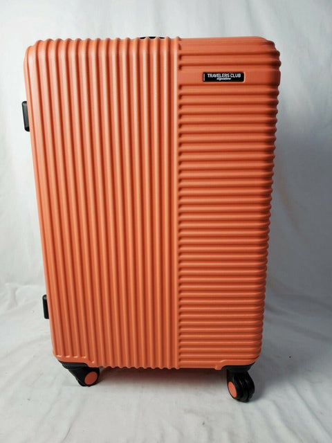 New Travelers Club Luggage Basette 24" Orange Luggage Suitcase Spinner
