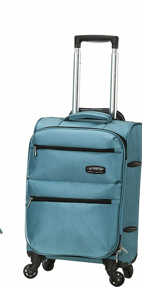 $180 New Rockland Gravity 20" Carry On Luggage Aqua Blue Suitcase Lightweight