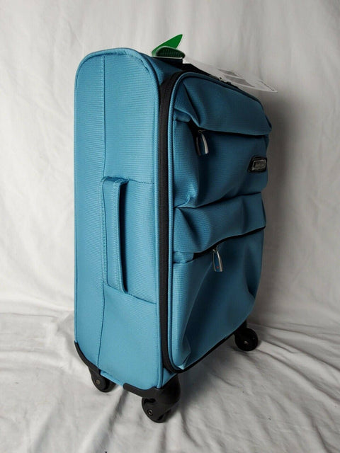 $180 New Rockland Gravity 20" Carry On Luggage Aqua Blue Suitcase Lightweight