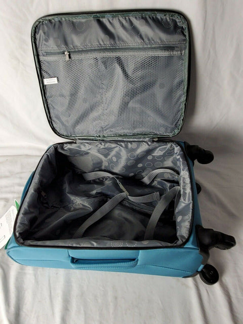 $180 New Rockland Gravity 20" Carry On Luggage Aqua Blue Suitcase Lightweight