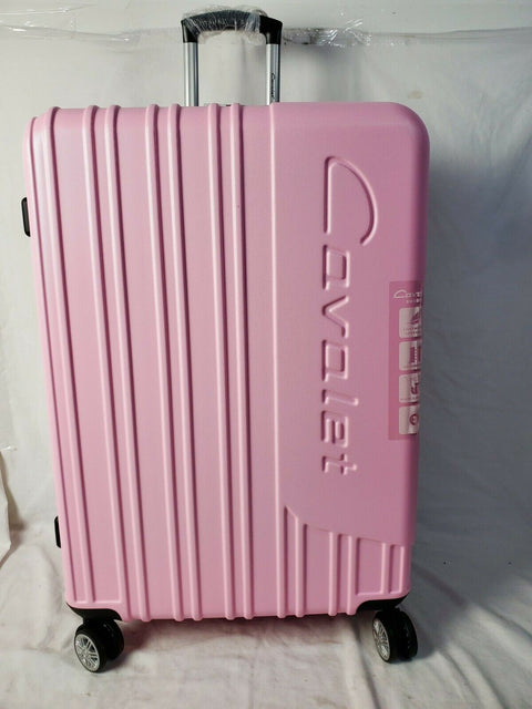 $216 CAVALET ARTIC 24" HARDSIDE SPINNER CHECKED LUGGAGE MEDIUM RED SUITCASE