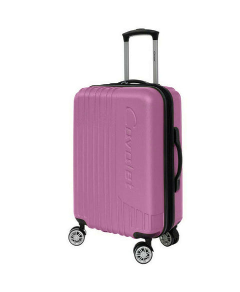 $216 CAVALET ARTIC 24" HARDSIDE SPINNER CHECKED LUGGAGE MEDIUM RED SUITCASE