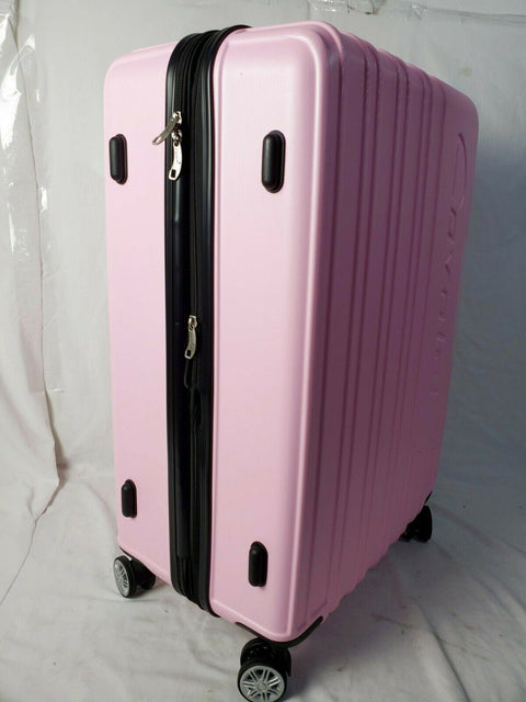 $216 CAVALET ARTIC 24" HARDSIDE SPINNER CHECKED LUGGAGE MEDIUM RED SUITCASE