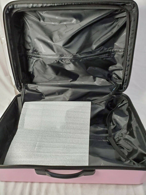 $216 CAVALET ARTIC 24" HARDSIDE SPINNER CHECKED LUGGAGE MEDIUM RED SUITCASE