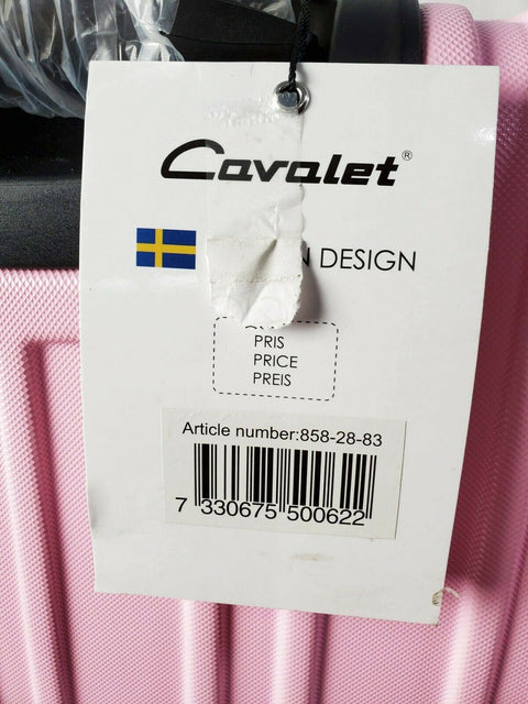 $216 CAVALET ARTIC 24" HARDSIDE SPINNER CHECKED LUGGAGE MEDIUM RED SUITCASE