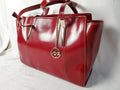 New McKlein Womens Aldora Business Tote Red Leather Hand Bag Large - evorr.com