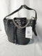 New Steve Madden Women's Marge Chevron Quilted Drawstring Small Bucket Bag Black