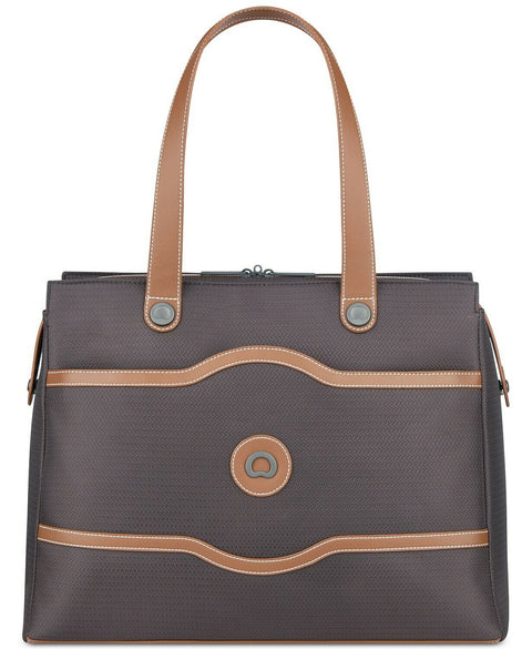 $320 New Delsey Chatelet Plus Shoulder Tote Bag Brown Large Carry On