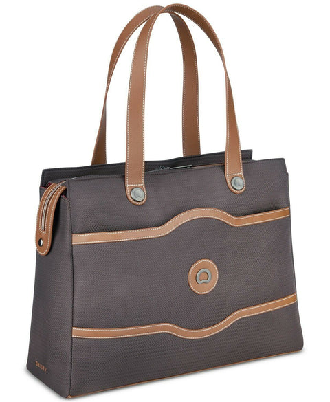 $320 New Delsey Chatelet Plus Shoulder Tote Bag Brown Large Carry On