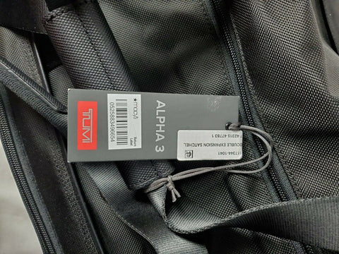 $425 New TUMI Alpha 3 Double Expansion Travel Satchel Bag Large Black Carry oN