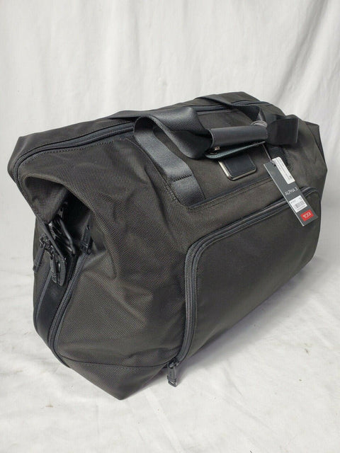 $425 New TUMI Alpha 3 Double Expansion Travel Satchel Bag Large Black Carry oN
