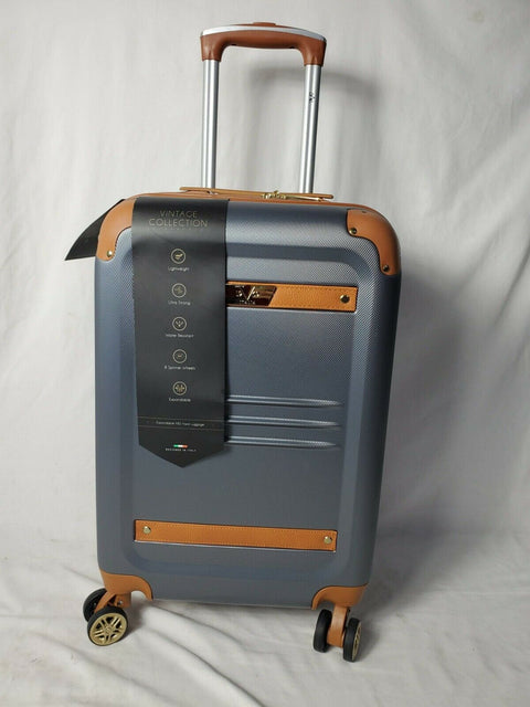 $199 New V19.69 Italia Retro 20" Expandable Hard Case Spinner Luggage Carry on