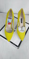 NEW Nine West Tatiana Women's Pointed Toe Suede Yellow Heels Pump Shoes 7.5 US