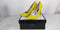 NEW Nine West Tatiana Women's Pointed Toe Suede Yellow Heels Pump Shoes 7.5 US