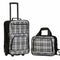 $240 New Rockland 2 PC Carry On Luggage Set Rolling Wheel Suitcase Black Plaids