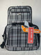 $240 New Rockland 2 PC Carry On Luggage Set Rolling Wheel Suitcase Black Plaids
