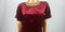 New Lucky Brand Women's Red Scoop Neck Velour Short Sleeve Blouse Top Size M