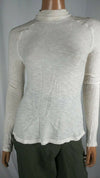 $108 Intimately Free People Women Ivory Long Sleeve High Neck Blouse Top Size S - evorr.com