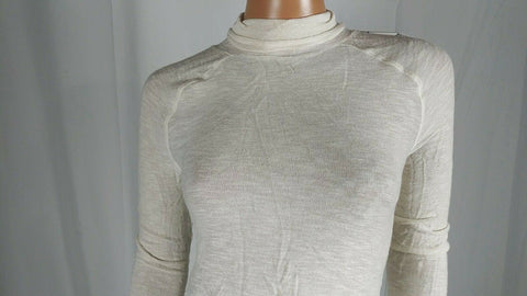 $108 Intimately Free People Women Ivory Long Sleeve High Neck Blouse Top Size S - evorr.com