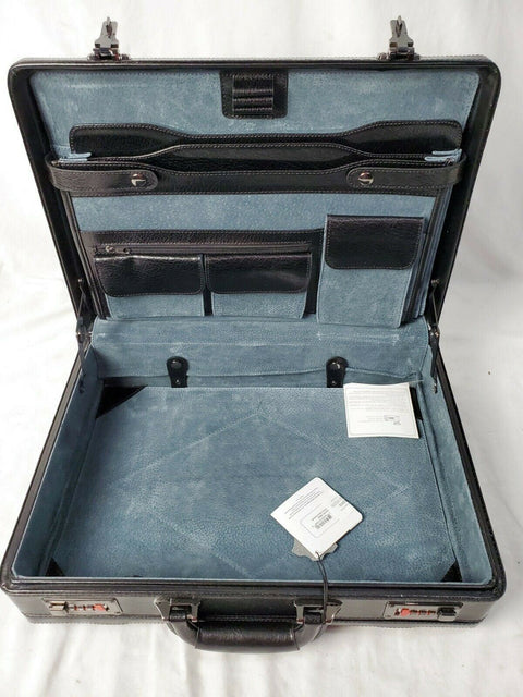 $380 NWT Mancini BUSINESS Expandable Attache Case TSA Locked Briefcase Leather