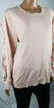 $109 Calvin Klein Women's Pink Ruffled Long Sleeve Pullover Sweater Top Plus 2X - evorr.com