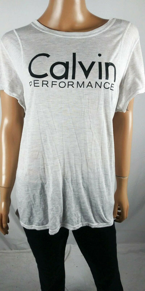 $109 Calvin Klein Women's Ivory Short Sleeve Performance Blouse Top Plus 2X - evorr.com