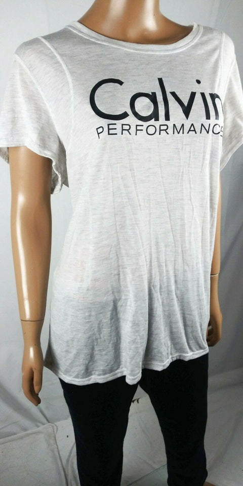 $109 Calvin Klein Women's Ivory Short Sleeve Performance Blouse Top Plus 2X - evorr.com