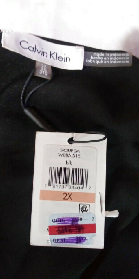 $109 Calvin Klein Women's Black Bell Sleeve Sheer Blouse Top Plus Size 3X - evorr.com