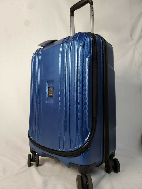$300 New Delsey Eclipse 21" Carry-On Spinner Luggage Hardcase TSA lock Blue