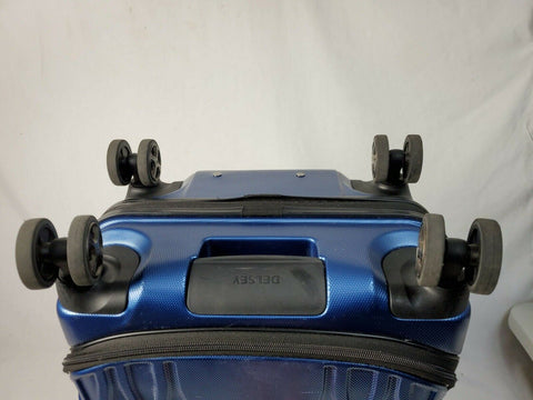 $300 New Delsey Eclipse 21" Carry-On Spinner Luggage Hardcase TSA lock Blue