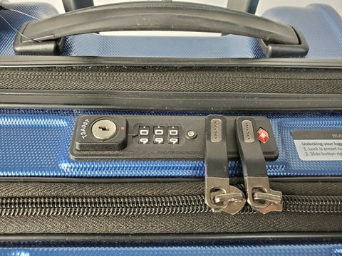 $300 New Delsey Eclipse 21" Carry-On Spinner Luggage Hardcase TSA lock Blue