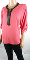 $109 Calvin Klein Women's 1/2 Zip Roll Sleeve Orange Stretch Blouse Top Plus 3X - evorr.com