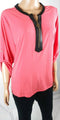 $109 Calvin Klein Women's 1/2 Zip Roll Sleeve Orange Stretch Blouse Top Plus 3X - evorr.com